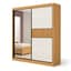 Guarda-Roupa Casal 2 Portas Houston - 3 Gavetas - 100% MDF - 1.85m - Com Espelho - Cinamomo com Off White - 1
