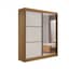 Guarda-Roupa Casal Athenas – 2 Portas de Correr, 3 Gavetas, 100% MDF, com Espelho – Cinamomo/Off White – 1,85 m - 1