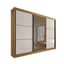 Guarda-Roupa Casal 3 Portas Los Angeles - 6 Gavetas - 100% MDF - 2.73m - Com Espelho - Cinamomo com Off White - 1