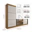 Guarda-Roupa Casal 3 Portas Los Angeles - 6 Gavetas - 100% MDF - 2.73m - Com Espelho - Cinamomo com Off White - 2