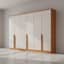 Guarda-Roupa Casal Bianca - 6 Portas - 6 Gavetas - 100% MDF - 2.30m - Nature/Off White - 7