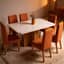 Mesa de jantar marmorizada Dallas 1.80mcom 6 cadeiras de Boucle Terracota - 1