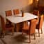 Mesa de jantar marmorizada Dallas 1.80mcom 6 cadeiras de Boucle Terracota - 4