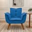 Poltrona Opala com Braçoes - Veludo Azul - 1
