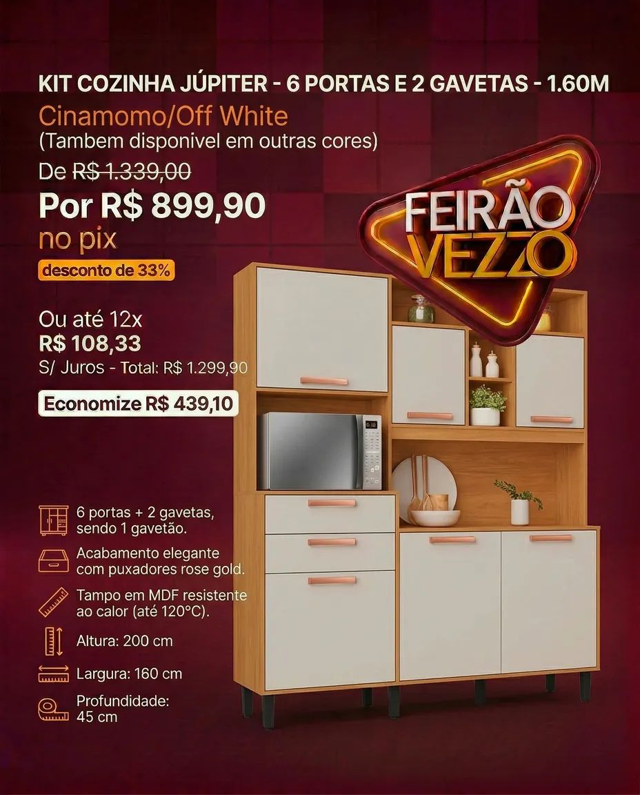 Feirão Vezzo - Kit Cozinha Júpiter