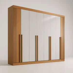 Guarda-Roupa Ripado Boston 275x240 - Cinamomo/Off White