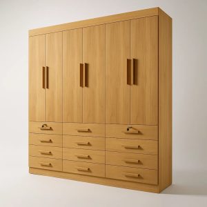 Guarda-roupa 6 portas 12 gavetas Austin - Cinamomo - 2,40 m