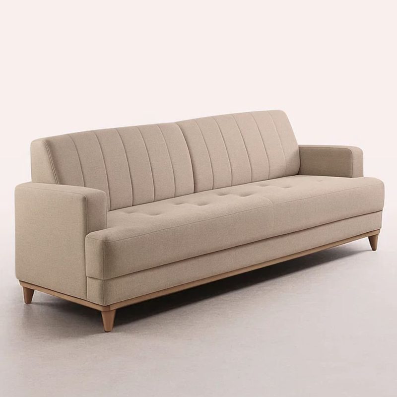 CONJUNTO SOFA ROMA 2 E 3 LUG TEC.CHENILE LINHO VENEZA/IMBUIA MEL C.DIAMANTE