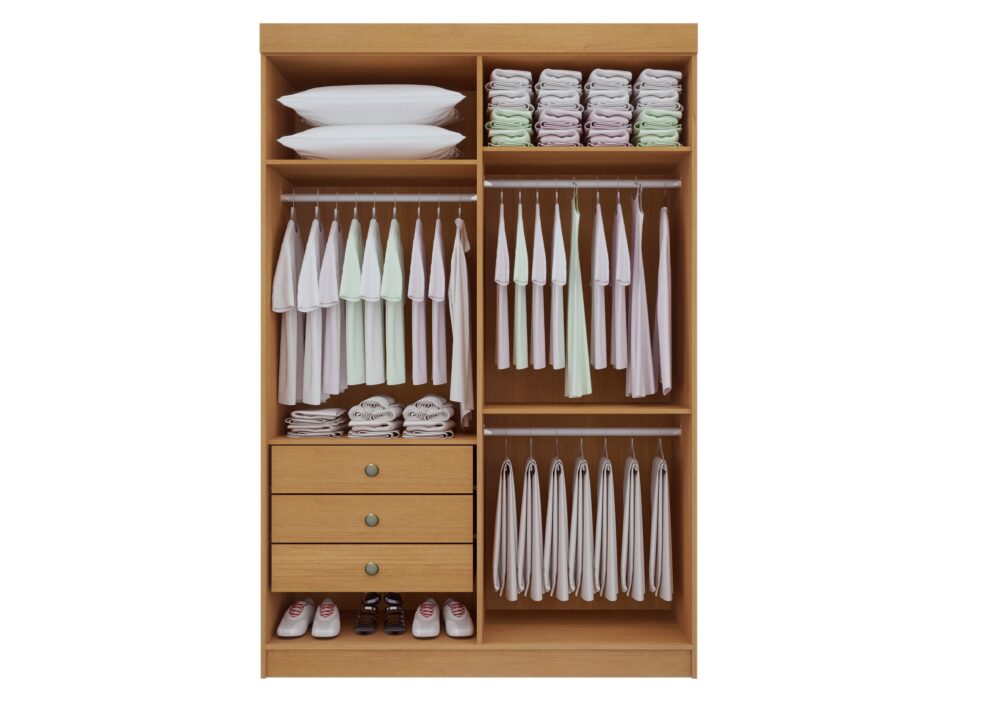 COLIBRI ABERTO 4 PORTAS scaled 2 Guarda-Roupa 4 Portas 3 Gavetas Memphis Branco - 138x218