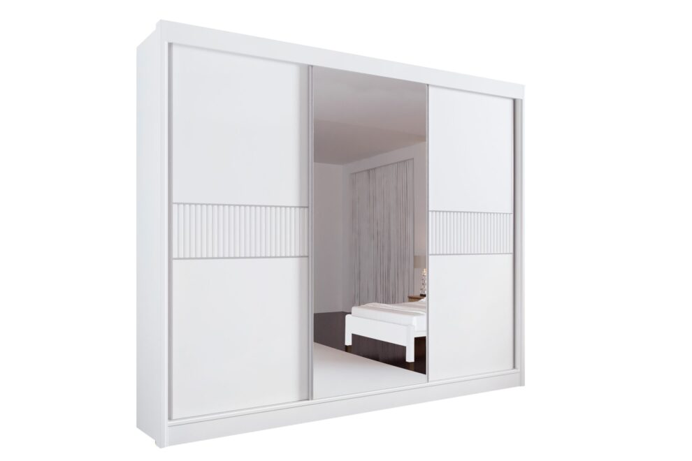 LOS ANGELES branco scaled 1 Guarda-roupa Ripado 3 Portas 6 Gavetas Las Vegas - Branco - 273x230
