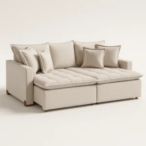 Sofá Cama Retrátil Leblon 2,20 m – Linho Cinza