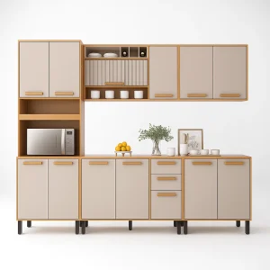 Conjunto de Cozinha 5 Peças Júpiter – 2,70 m – Cinamomo/Off White