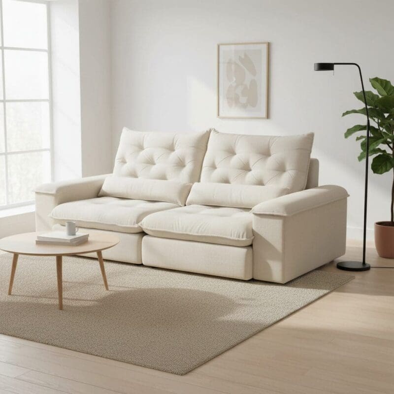 generated image 1761765081175 Sofá Retrátil e Reclinável Havana - 2.50m - Linho Cru