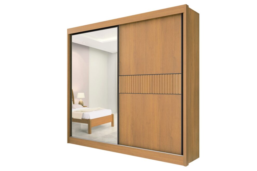 titanium cinamomo scaled 1 1 Guarda-Roupa Ripado 2 Portas 6 Gavetas Fresno - Cinamomo/Off White