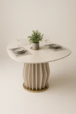 Mesa de Jantar Luar Orgânica Off White – 136x136