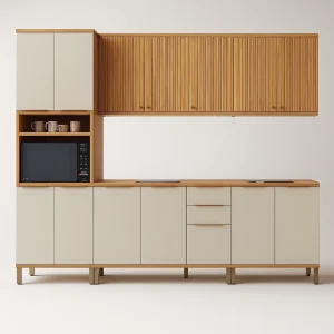 Conjunto de Cozinha 5 Peças Pandora – 270 cm – Amêndoa/Off White