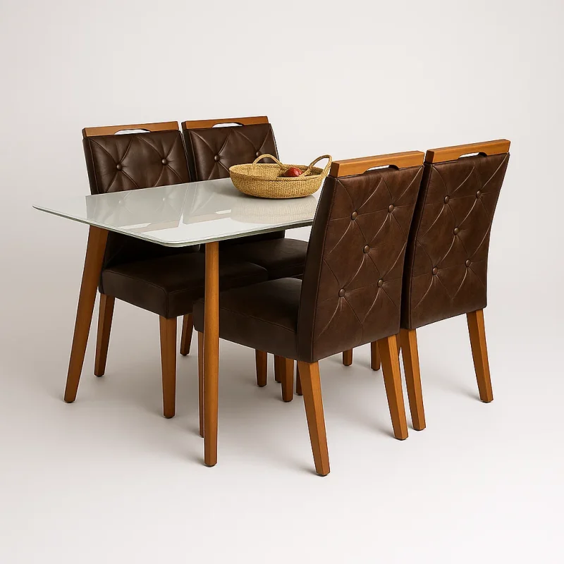 assets task 01k36h240vetbbhvkq6ct8ja74 1755787208 img 0 Mesa com vidro Medelin 120x80 com 4 cadeiras Imperatriz marrom