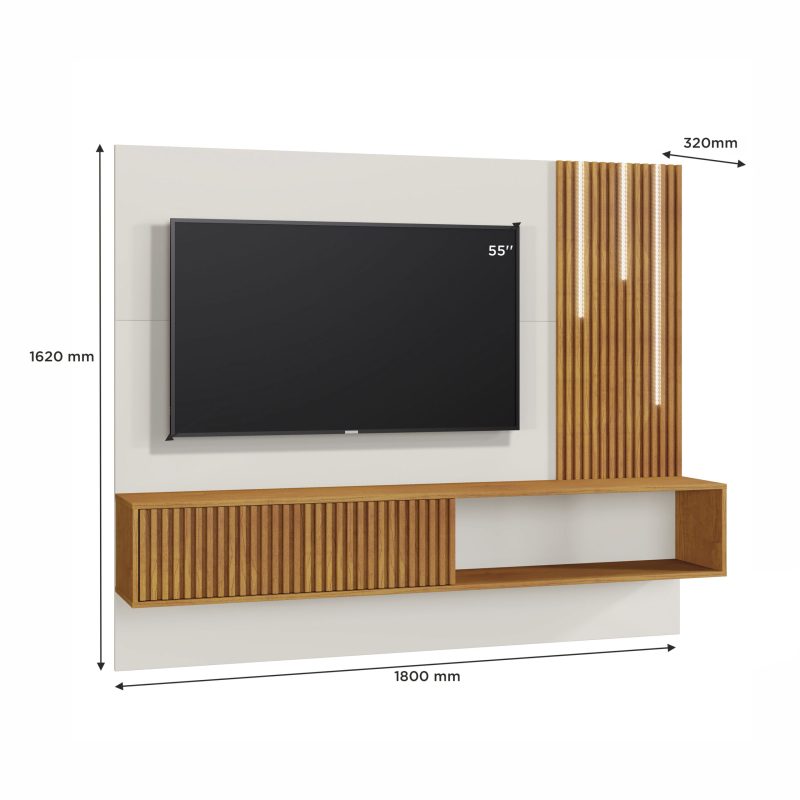 PAINEL ROMA OFF E NATURALE MEDIDAS scaled 1 Home Suspenso Roma com led 180cm - Off White/Naturale