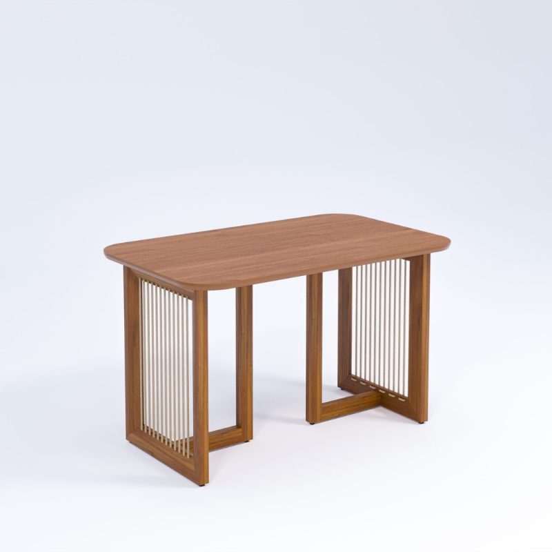 1 12 Mesa de Jantar 130x80 Agnes - Cinamomo sem Vidro