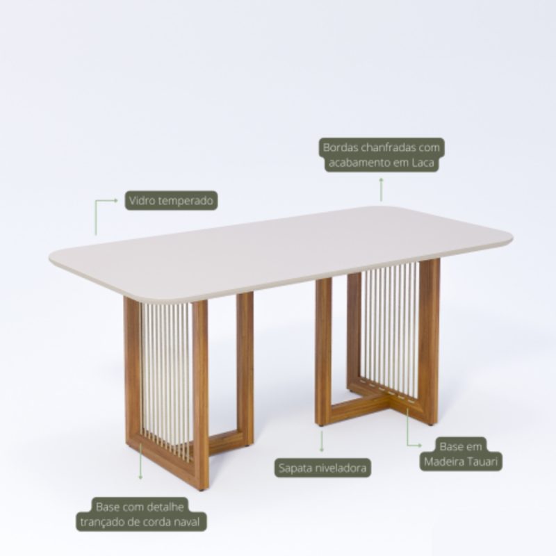 2 11 Mesa de Jantar 180x90 Agnes - Cinamomo/Off White
