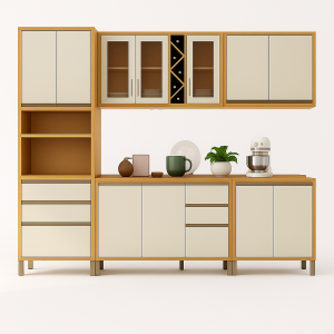Cozinha Andira 5 peças 270×230 – Amendoa/Off White