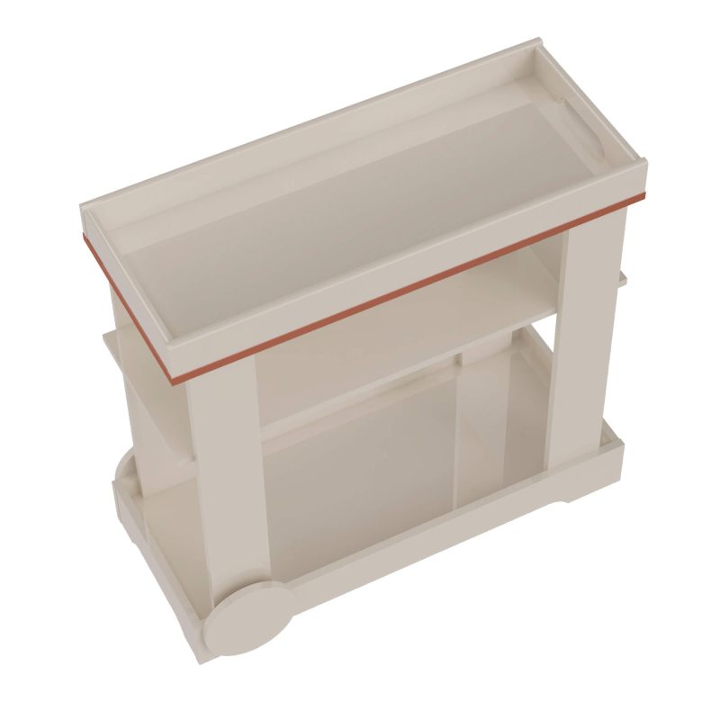 Carrinho Bar Rose Off White 4 Carrinho bar venus com Rodizio 80 cm - Off White