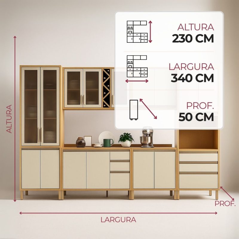 Conjunto de Cozinha Andira 6 pecas Conjunto de Cozinha Andira 6 peças 340×230 – Amendoa/Off White
