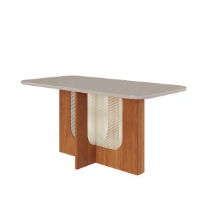 Mesa de Jantar 130x80 Elloa - Off White/Cinamomo