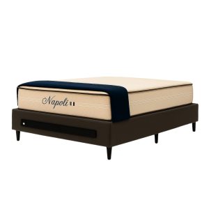 Conjunto colchão napoli com box italia cinza Casal