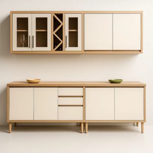 Conjunto de Cozinha Andira 4 peças 200×230 – Amendoa/Off White