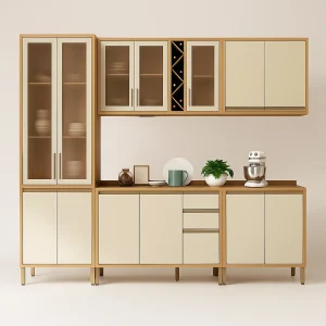 Cozinha Andira 5 peças 270x230 - Amendoa/Off White