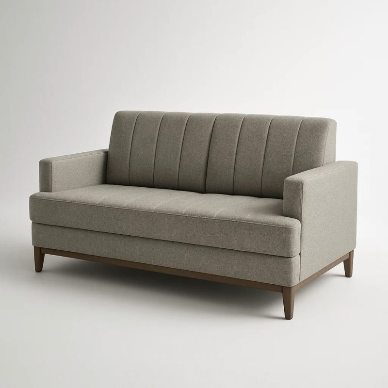 2 1 Sofá de 2 Lugares Roma 136cm - Cheneli Linho Cinza