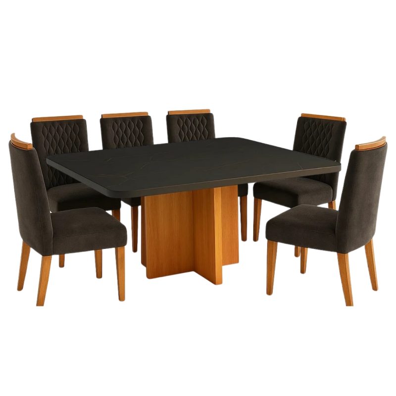 Untitled design 4 Mesa de Jantar Texas 180x90 com 6 Cadeiras Arizona