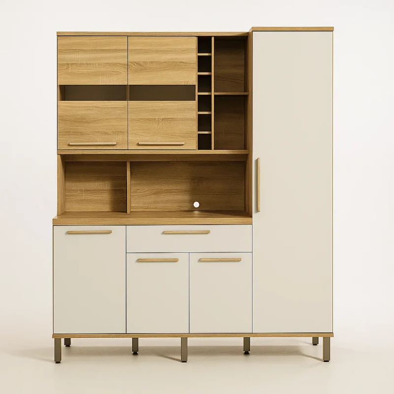 assets task 01k2mq1zncffvrej6h7r5c60d0 1755189535 img 0 Kit Cozinha Compacta Denver 6 Portas e 1 Gaveta 220cm - Amendo/Off White