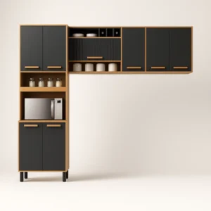 Conjunto de Cozinha 3 Peças Júpiter 2,70 m – Cinamomo/Grafite