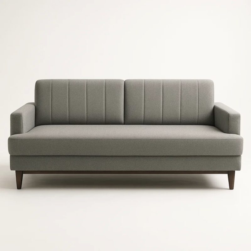 moveis Sofá de 3 Lugares Roma 188cm - Cheneli Linho Cinza